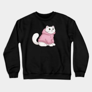 Cute White Cat Crewneck Sweatshirt